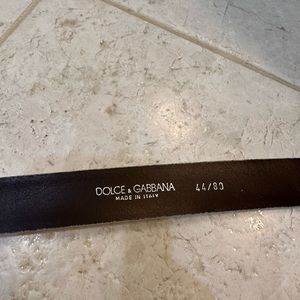 Dolce and Gabbana white leather slim belt 2000’s Y2K style